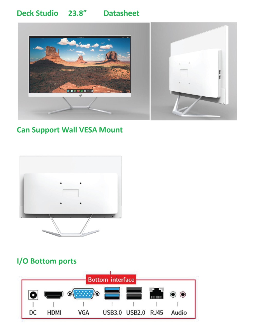 Vapor Deck Supports Wall Vesa Mounting | Bottom Interface of vapor Deck